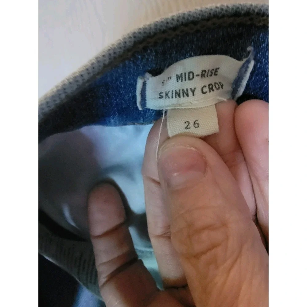 ♡Preloved Madewell‎ Womens Button Up Mid-rise Skinny Crop B-35